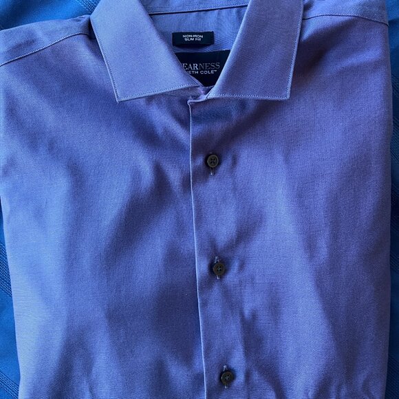 Kenneth Cole Awearness Men's Dress Shirt - blue Size 16 Slim Fit - Picture 2 of 8